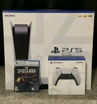 Sony PlayStation 5 Console Disc PS5 Controller Launch Spider Man Game Bundle New