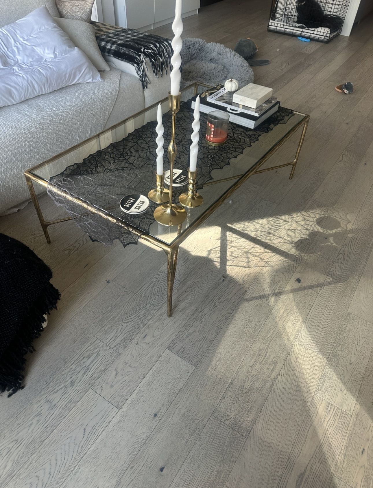 RH Thaddeus Gold Coffee Table - MUST BE TAKEN TODAY