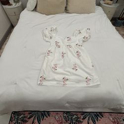 Pink And White Flowery Spring Dress