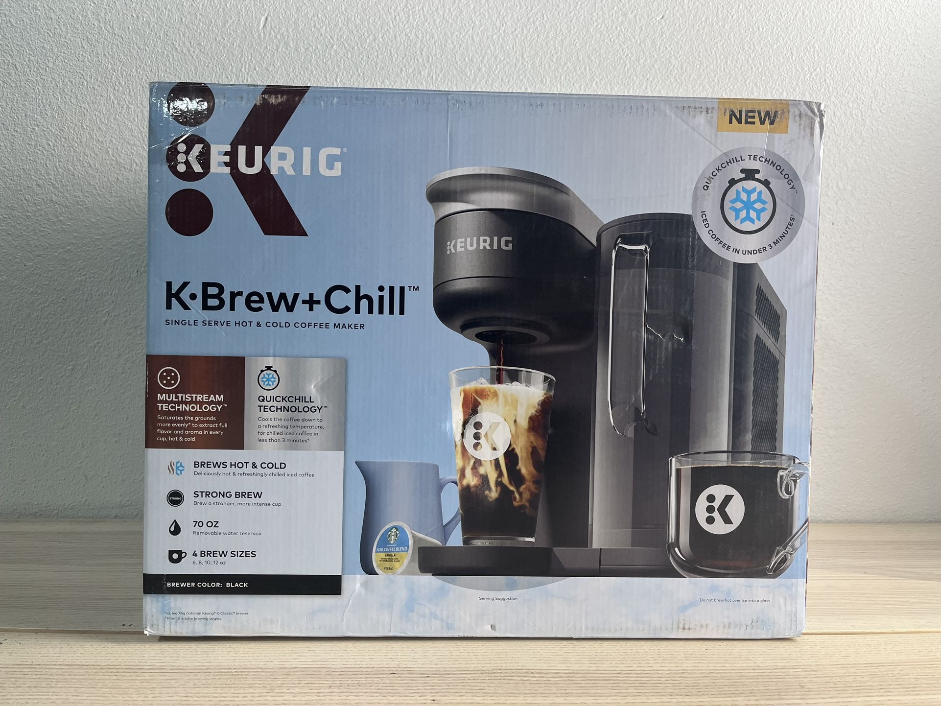 Keurig K-Brew + Chill Iced & Hot Single Serve Coffee Maker with QuickChill & MultiStream Technology, 70oz Reservoir, Strong Brew, Holiday Gift Favorit