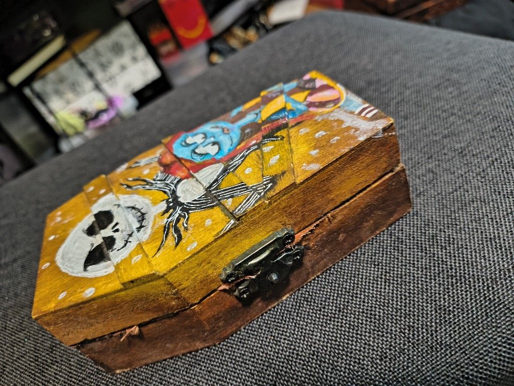 Handmade Disney Nightmare before Christmas light up trinket box