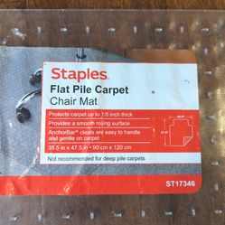 Staples Clear Chair Mat for Carpeted Floors.