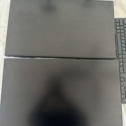 2 Dell Monitors With Wireless Keyboard And Stands