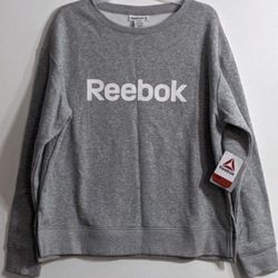Reebok Grey New Fleece Sweatshirt, Size Medium 