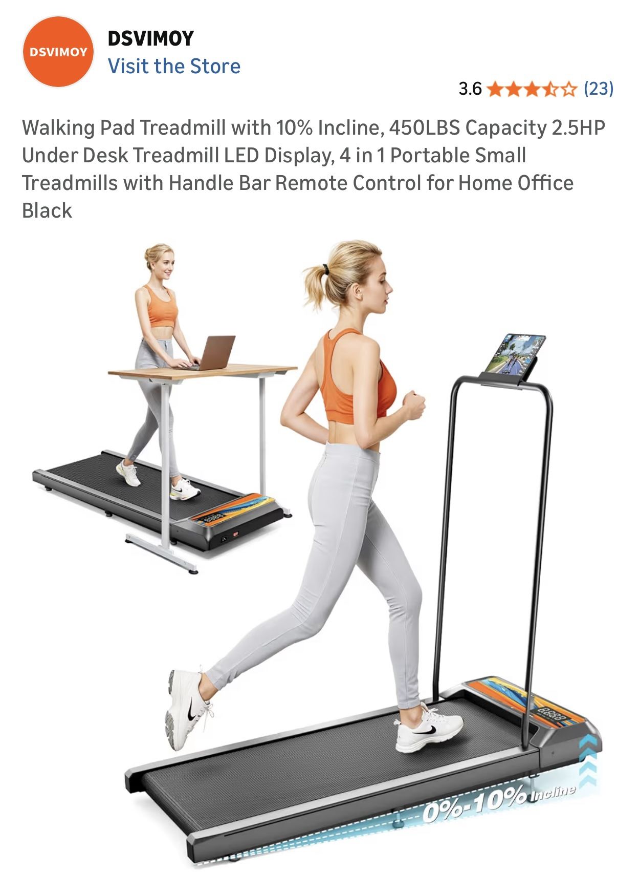 Dsvimoy Treadmill Foldable With Incline And Remote Control New In Factory Sealed Box