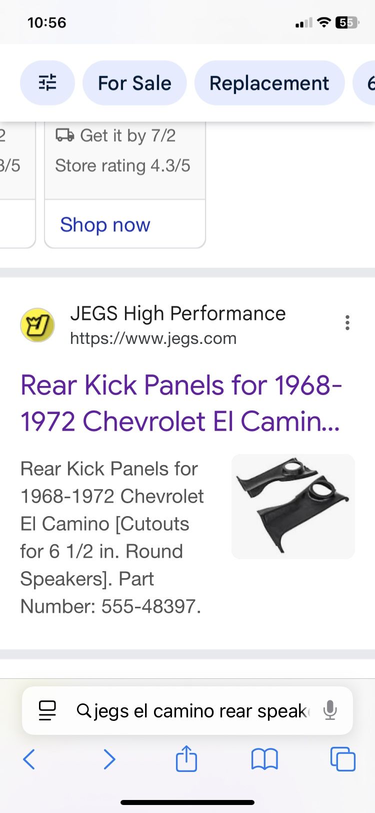 El Camino Rear Speaker Panels
