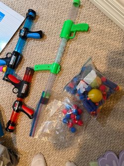 Nerf Gun and Vex Power Popper Toy Blasters Set with Ammo