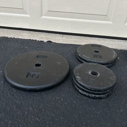Weight Plates - (1) of 25lb, (3) of 5lb, (2) of 10lb