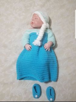 crochet baby frozen elsa costume hallween costume
