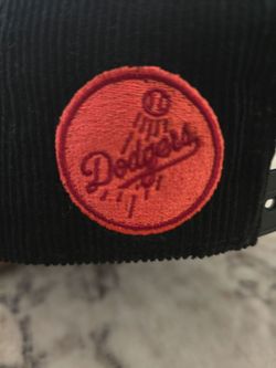 LA Dodgers Black Corduroy Snapback Hat
