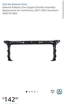 Visit the labwork Store labwork Radiator Core Support Bracket Assembly Replacement for Ford Bronco 2021-2023 Aluminum MB3Z16138A