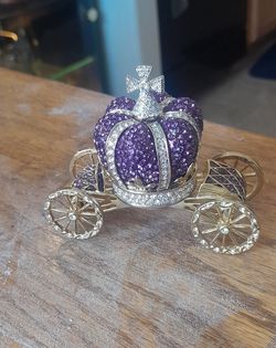 Jeweled Purple Crown Trinket Box.
