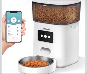 Automatic Cat Feeder, 4L WiFi Pet Food Dispenser for Cats and Dogs APP Control Auto Pet Feeder Up to 20 Portions15 Meals per Day Low Food Alarm White