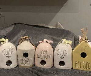 Rae Dunn Birdhouse Lot (5)