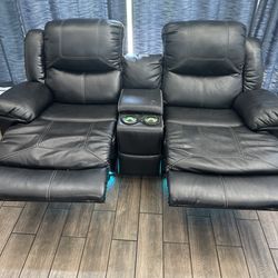 Sofa - double recliner with light