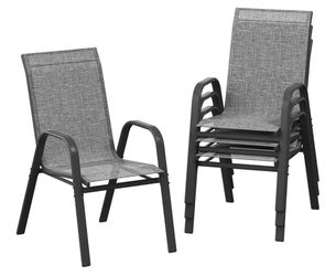 Set of 4 patio chairs color dark coffee