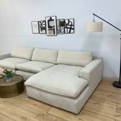 Ashley 2-Piece Off White Cloud Sectional Couch