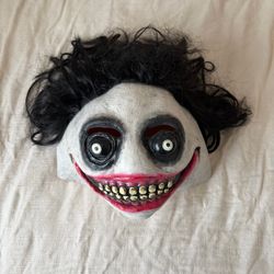 Unisex Horror Latex Jeff Mask with Black Hair