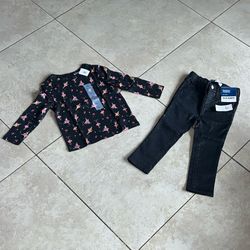 Old Navy Toddler Girl’s Rockstar Jeggings / Pants and Shirt, Size 2t