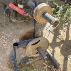 Workout Machine And Weight Plates 