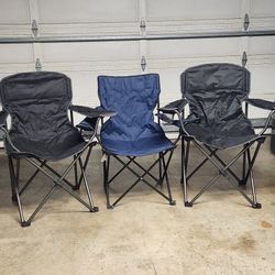 Oversized Quad Camping Chair 300-lb Weight Capacity. All 3 Chairs For $25. 