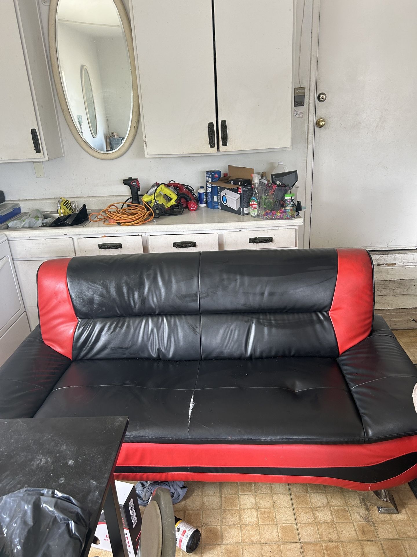 Red And Black Low Couch
