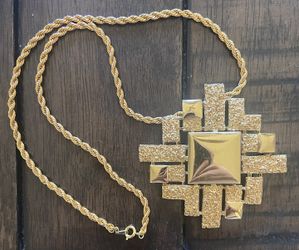 Vintage Monet Gold-Tone Necklace Brooch Set