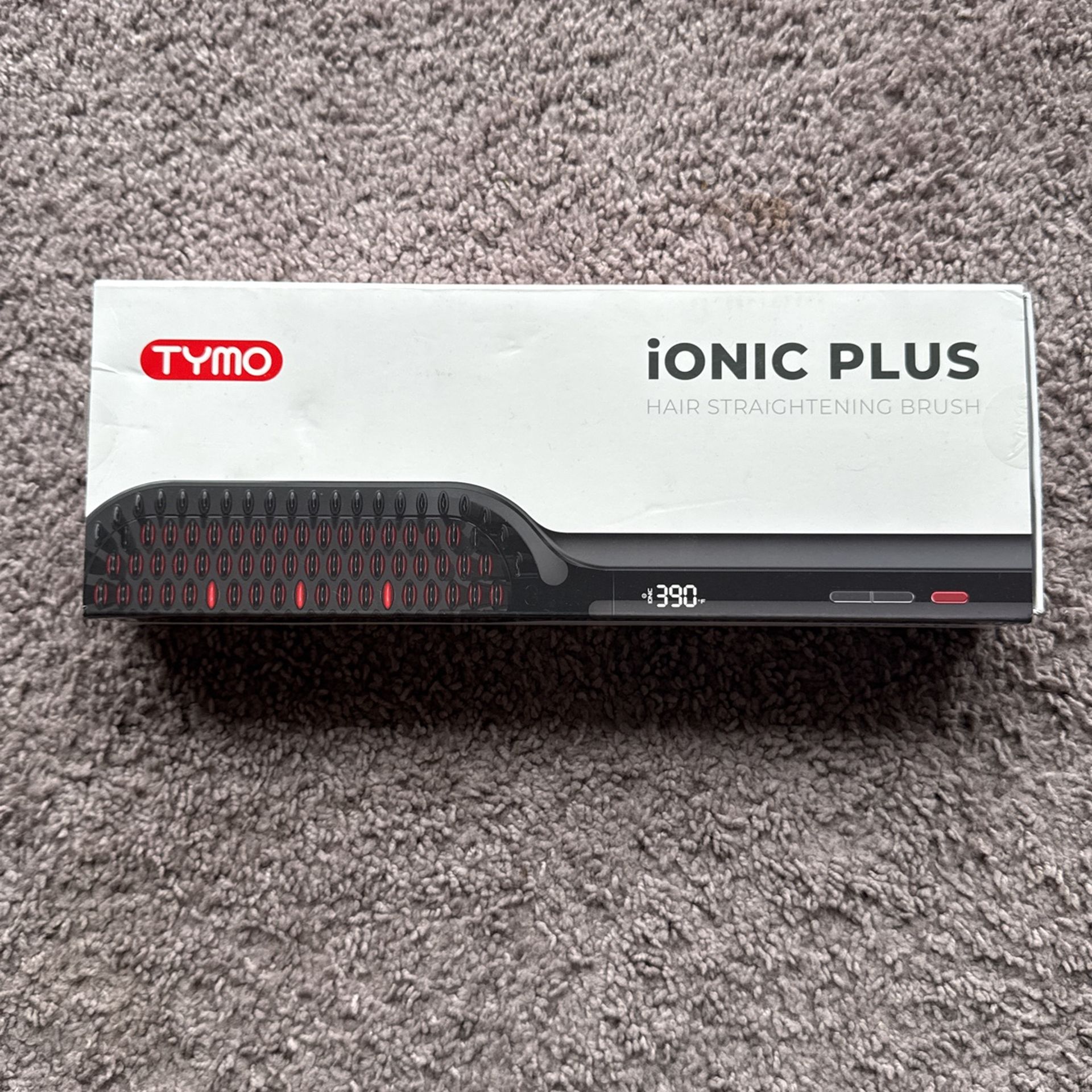 TYMO Hair Straightener Brush - Upgraded Ionic Plus Straightening Brush with Dense Bristles, 16 Temps, Dual Voltage | Heat Brush Straightener for Women