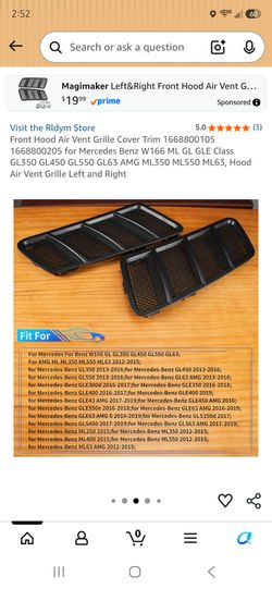 Front hood vent cover mercedes