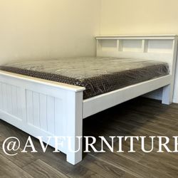 White Full Bookcase Bed And Mattress 