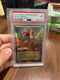 Disney Lorcana Mickey Mouse Brave Little Tailor D23 #01 Extended Art Foil PSA 9