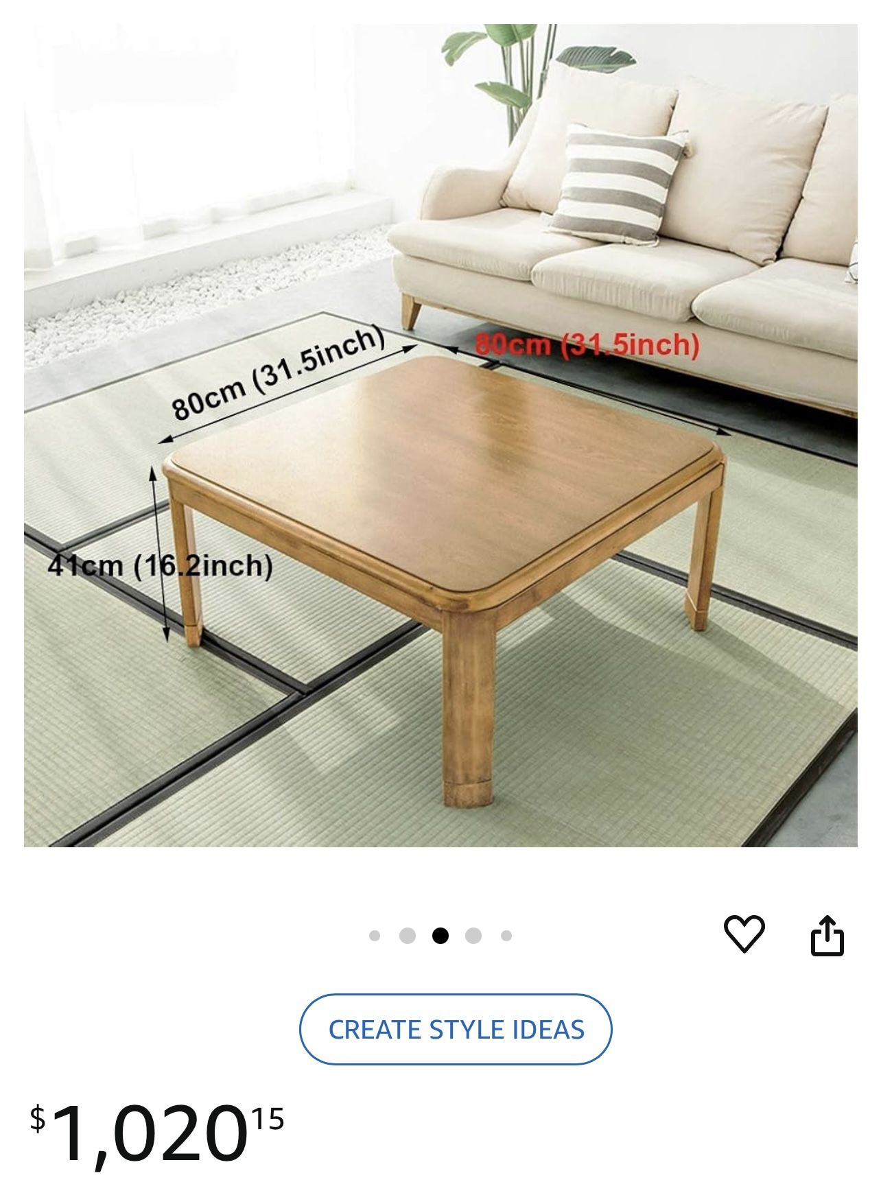 Japanese Kotatsu Table With Heater