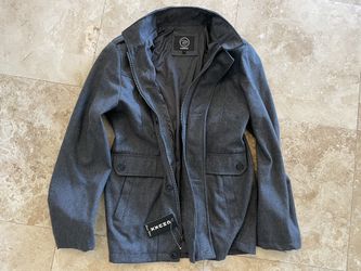 New CHUXX Men’s Winter Grey Wool Coat - Large