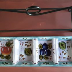 Black Forest Fruits 4 Section Condiment Tray By Heritage Mint With Stand