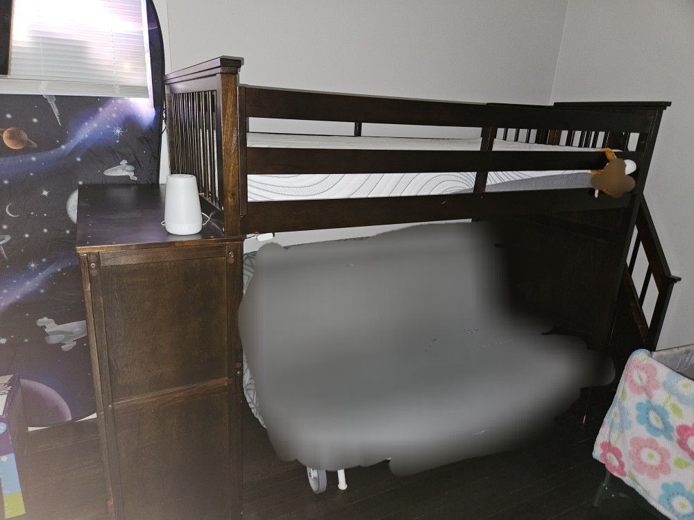 Bunk Bed with Storage Steps And Desk