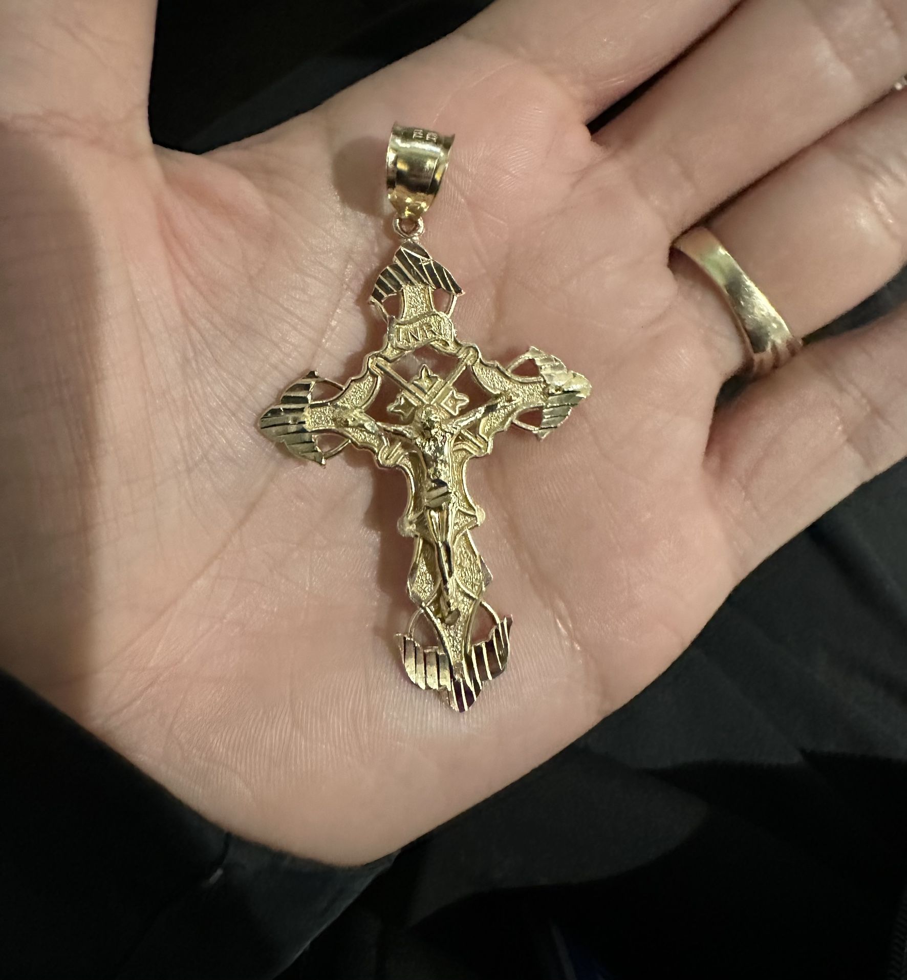 14k cross pendant