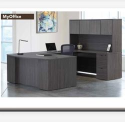 Office Furniture U Shaped Desk With Hutch 