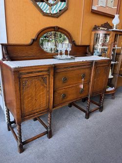 Antique console buffet credenza solid wood