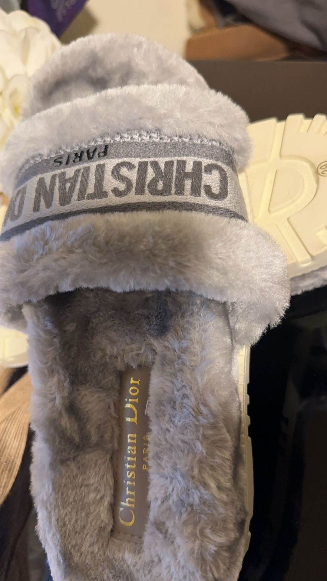 Christian Dior Dway shearling mules size 39