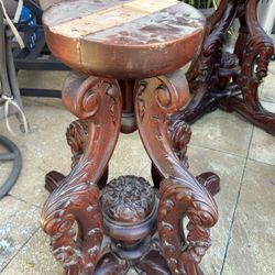 Handmade Solid Wood Heavy Dinning Room Or Vase Stand Sold Together