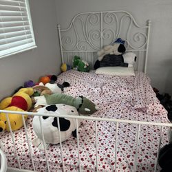 full size Metal white ikea bed frame