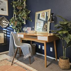 Mid-Century Modern Style Desk w/ Chair