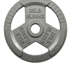 35lbs CAST IRON PLATE WEIGHT 2 inch center for standard and olímpicos Disco  35 libras 2” centro