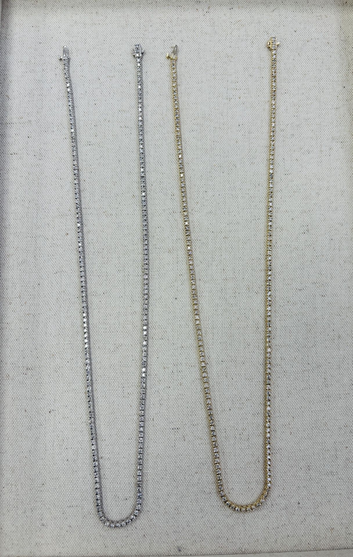 Natural Diamonds 14k Tennis Necklaces
