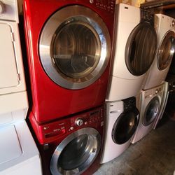 LG Front Load Washer And Stackable Gas Dryer Set 