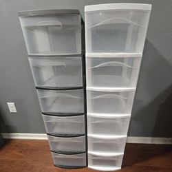 (2) Sterilite 6-Drawer Storage Containers