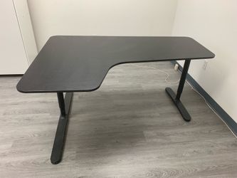 Black Wooden L-shaped Desk