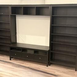 Black IKEA Entertainment Center (4 pieces)