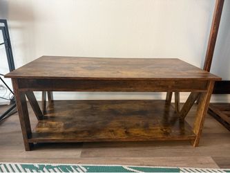 Rustic Brown TV Stand or Coffee Table with Lower Shelf