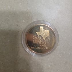 1988 Sea World Of Texas 1 Oz 999 Silver Coin 